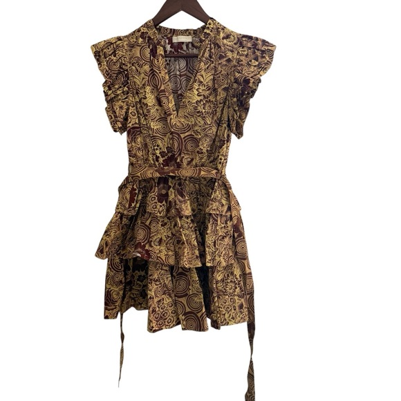 Ulla Johnson Honoria Tiered Printed Poplin Mini Dress SZ XXS - Picture 5 of 9